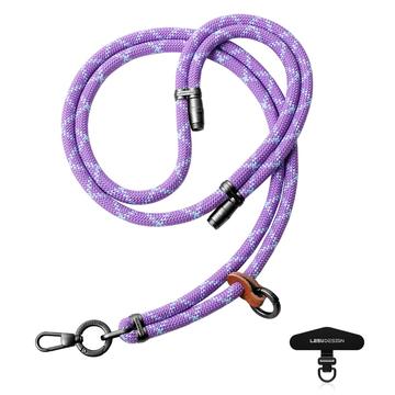Leeu Design Uniwersalna smycz do telefonu w paski - 160cm, 8mm - fioletowa