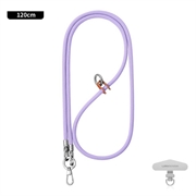 Leeu Design Stylowa, uniwersalna smycz do telefonu - 120cm, 6mm - fioletowa