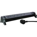 Legrand 049429 5-wyjściowa obrotowa listwa zasilająca 2P+T z USB-A i USB-C - 3680W/16A - Czarny