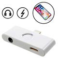 iPhone X Adapter Lightning & 3.5mm Audio z Przyciskiem Home - Srebrny