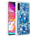 Etui z TPU Liquid Glitter do Samsung Galaxy A70 - Niebieski Motyl