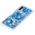 Etui z TPU Liquid Glitter do Samsung Galaxy A70 - Niebieski Motyl