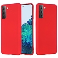 Etui z Płynnego Silikonu do Samsung Galaxy S21 5G - Czerwień