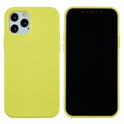 iPhone 12 Pro Max Etui z Ciekłego Silikonu - Żółty