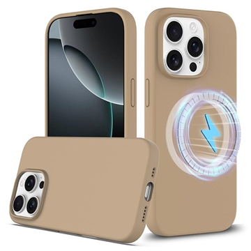 iPhone 16 Pro Max Etui z Płynnego Silikonu - kompatybilne z MagSafe - Złoto pustyni