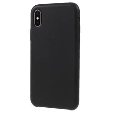 Etui z Płynnego Silikonu do iPhone XS/X - Czarne