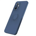 Xiaomi Redmi Note 10 Pro Etui Liquid Silicone z Uchwytem Ring - Błękit