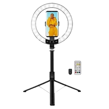 LogiLink AA0156 Lampa pierścieniowa LED z kijkiem do selfie/statywem i zdalną migawką