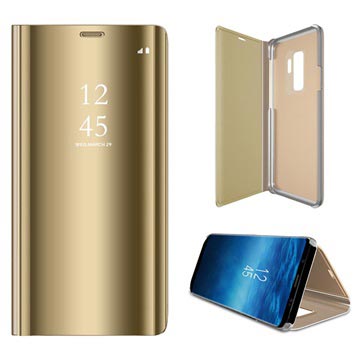 Zamykane etui Luxury Mirror View do telefonu Samsung Galaxy S9+ - Złote