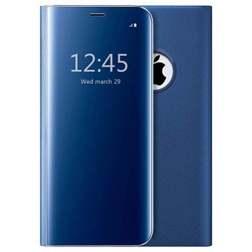 iPhone 7/8/SE (2020) Etui z Klapką Luxury Mirror View - Niebieskie