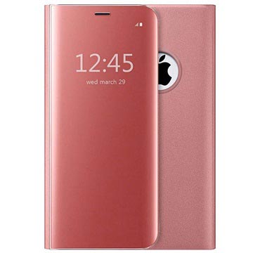 iPhone 7 Plus / 8 Plus Etui z Klapką Luxury Series Mirror View - Różowe Złoto