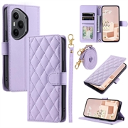 Luksusowe pikowane etui-portfel do Honor 400 Pro