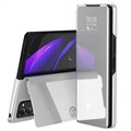 Zamykane Etui Luxury Mirror View do Telefonu Samsung Galaxy Z Fold2 5G - Srebrny