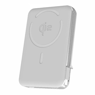 M02B 10000mAh Qi2 Magnetic Wireless Power Bank z podstawką - 35W - Biały