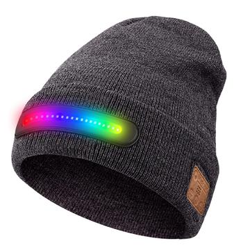 Czapka LED M1-BTD4 z Bluetooth 5.4 i głośnikami stereo - szara