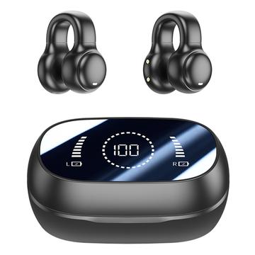 M47 Earclip Bone Conduction Bezprzewodowe słuchawki z mikrofonem Bluetooth 5.3 Zestaw słuchawkowy do gier Sportowe słuchawki douszne z redukcją szumów - czarne