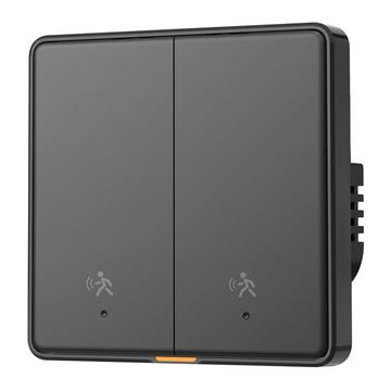 MG-KG126 Inteligentny przełącznik radarowy Zigbee / czujnik obecności człowieka - 2-gniazdowy, 1-drożny - Czarny
