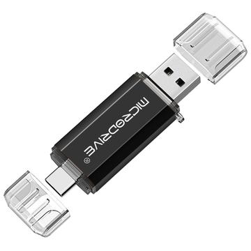 Pendrive MICRODRIVE 64GB 2 w 1 USB 2.0 / USB-C - czarny