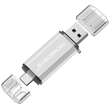 Pendrive MICRODRIVE 64GB 2 w 1 USB 2.0 / USB-C - biały