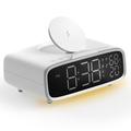 Wielofunkcyjny głośnik Bluetooth MOMAX Q.CLOCK5 z cyfrowym budzikiem LED i obsługą bezprzewodowego ładowania telefonu - biały