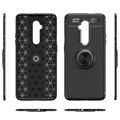 OnePlus 7T Pro Etui Magnet Ring Grip i Podpórką - Czerń