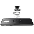 Samsung Galaxy J6 Magnetyczne Etui z Pierścieniem / Podpórką - Czarne