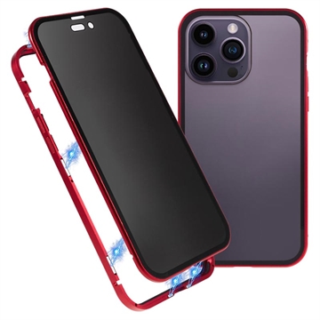 Magnetyczne Etui ze Szkłem Hartowanym Zapewniającym Prywatność do iPhone 15 Pro Max