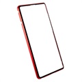Samsung Galaxy S22 Ultra 5G Magnetyczne Etui ze Szkłem Hartowanym - Czerwień