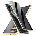 Samsung Galaxy S23 Ultra 5G Magnetyczne Etui z Hartowanym Szkłem - Prywatyzująca - Złoto