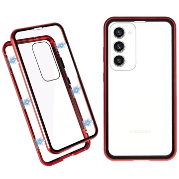 Samsung Galaxy S23+ 5G Magnetyczne Etui ze Szkłem Hartowanym - Czerwień
