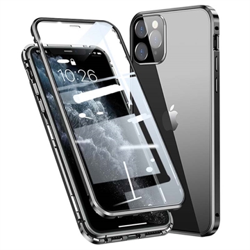 iPhone 11 Pro Magnetyczne Etui ze Szkłem Hartowanym - Czarne