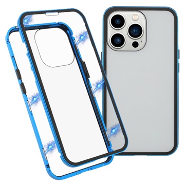iPhone 13 Pro Magnetyczne Etui z Hartowanym Szkłem - Błękit