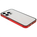 iPhone 13 Pro Magnetyczne Etui z Hartowanym Szkłem - Czerwień
