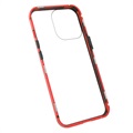 iPhone 13 Pro Magnetyczne Etui z Hartowanym Szkłem - Czerwień
