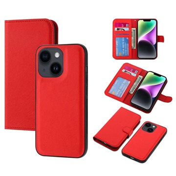 iPhone 14 Plus Magnetyczne Odpinane Etui-Portfel - Czerwień