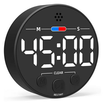 Magnetyczny minutnik LED GL320 z cyfrowym wyświetlaczem - czarny / biały