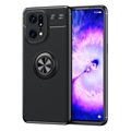 Oppo Find X5 Pro Etui z Magnetycznym Uchwytem Pierścieniowym - Czerń