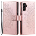 Etui z Portfelem z Serii Mandala do Samsung Galaxy A54 5G - Różowe Złoto