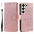 Etui z Portfelem z Serii Mandala do Samsung Galaxy S23 5G - Różowe Złoto