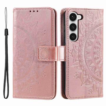 Etui z Portfelem z Serii Mandala do Samsung Galaxy S23 5G - Różowe Złoto