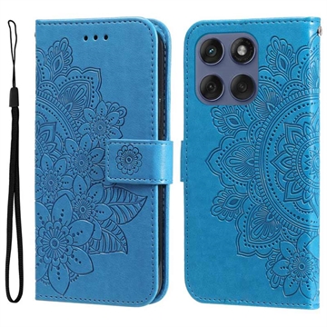 Etui z Portfelem z Serii Mandala do Motorola Edge 60 Fusion - Błękit