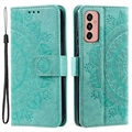 Etui z Portfelem z Serii Mandala do Samsung Galaxy A14/A14 5G - Zieleń