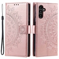 Etui z Portfelem z Serii Mandala do Samsung Galaxy A34 5G - Różowe Złoto