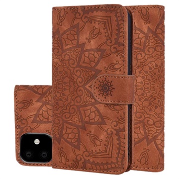 Etui-Portfel Mandala do iPhone 11 - Brąz