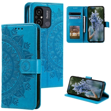 Xiaomi Redmi 12C Etui-Portfel Mandala - Błękit