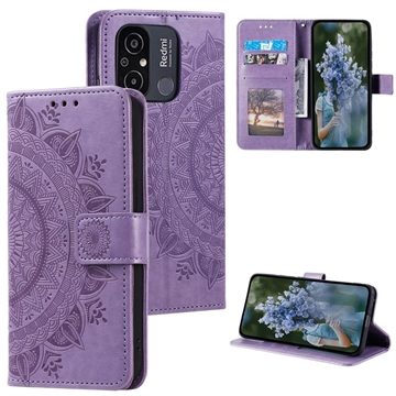 Xiaomi Redmi 12C Etui-Portfel Mandala - Fiolet