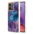 Motorola Moto G84 - Galwanizowane Etui IMD z TPU z Deseniem Marmuru