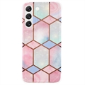 Samsung Galaxy S22 5G Etui Marble Pattern z TPU - Róż / Cyjan