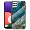 Samsung Galaxy A22 4G Etui Marble Series z Hartowanego Szkła - Zielone