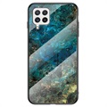 Samsung Galaxy A22 4G Etui Marble Series z Hartowanego Szkła - Zielone